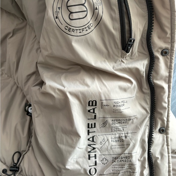 Aritzia Puffer Bomber Jacket in Light Taupe - Picture 6 of 7